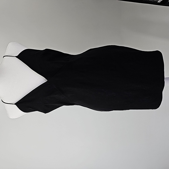 ASOS Backless Black Bodycon Shaping Vneck Mini Dress w Spaghetti Straps - Picture 14 of 16